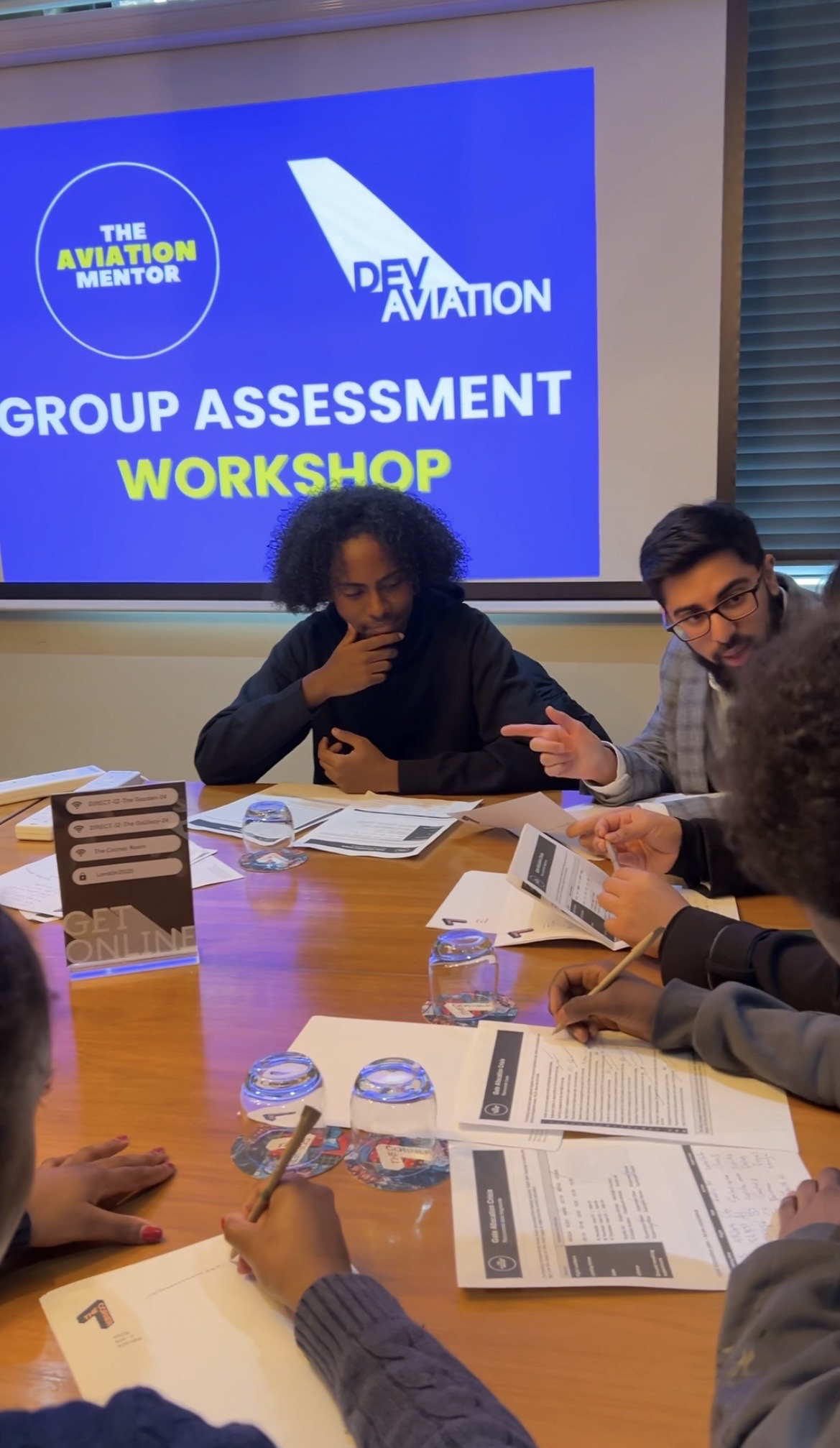 Group assessment practice in progress, The Aviation Mentor